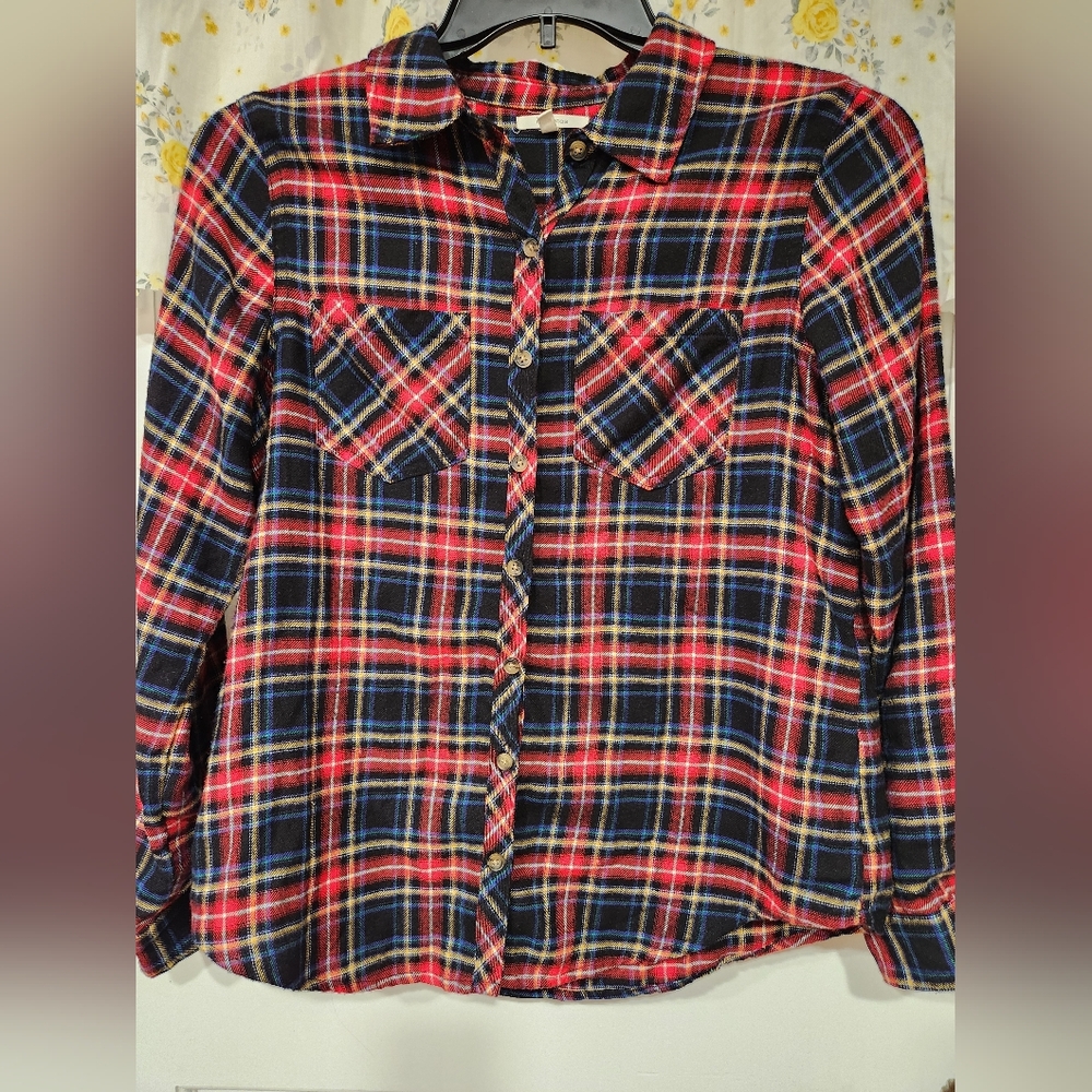 Plaid Button-Up Shirt